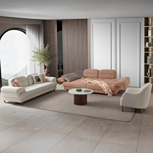 Lizbon Yataklı Sandıklı Koltuk Takımı 3+3+1+1 Pembe Pembe