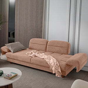 Eymense Lizbon Yataklı Sandıklı Koltuk Takımı 3+3+1+1 Pembe