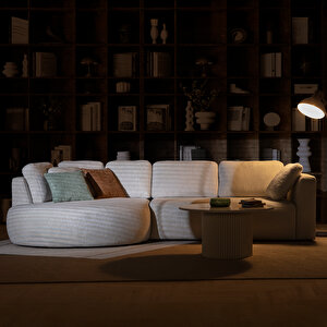 Eymense Venezia Köşe Koltuk Beyaz Sol Köşe