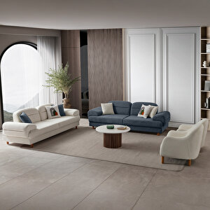 Lizbon Yataklı Sandıklı Koltuk Takımı 3+3+1+1 Mavi Mavi