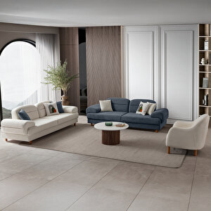 Eymense Lizbon Yataklı Sandıklı Koltuk Takımı 3+3+1+1 Mavi