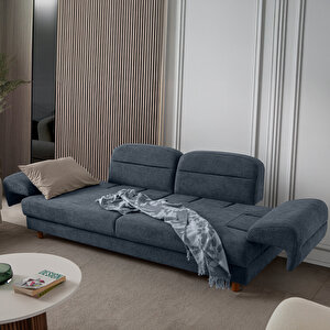 Eymense Lizbon Yataklı Sandıklı Koltuk Takımı 3+3+1+1 Mavi