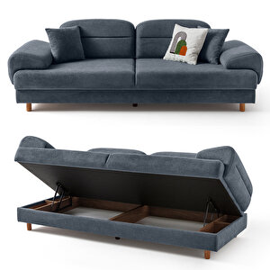 Eymense Lizbon Yataklı Sandıklı Koltuk Takımı 3+3+1+1 Mavi