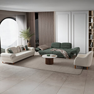 Lizbon Yataklı Sandıklı Koltuk Takımı 3+3+1+1 Yeşil Yeşil