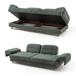 Eymense Lizbon Yataklı Sandıklı Koltuk Takımı 3+3+1+1 Yeşil