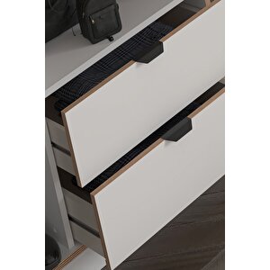 Arden 3 Kapaklı 2 Çekmeceli Dolap (beyaz)