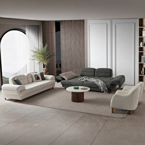 Lizbon Yataklı Sandıklı Koltuk Takımı 3+3+1+1 Antrasit Antrasit