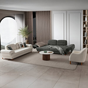 Lizbon Yataklı Sandıklı Koltuk Takımı 3+3+1+1 Antrasit Antrasit