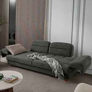 Eymense Lizbon Yataklı Sandıklı Koltuk Takımı 3+3+1+1 Antrasit