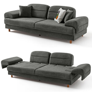 Eymense Lizbon Yataklı Sandıklı Koltuk Takımı 3+3+1+1 Antrasit