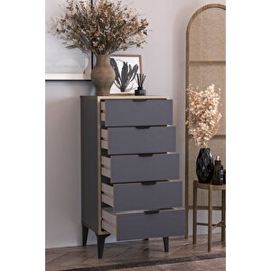 Arden 5 Çekmeceli Şifonyer , Çamaşırlık (antrasit)