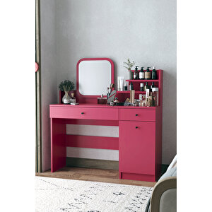 Harmony İki Çekmeceli Makyaj Masası (kare Aynalı) Bordo