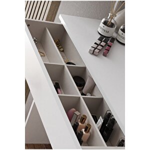 Harmony Tek Çekmeceli Makyaj Masası (yuvarlak Aynalı)