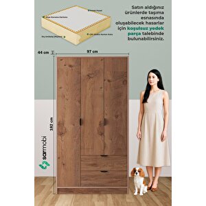 Arden 3 Kapaklı 2 Çekmeceli Dolap (atlas Çam)