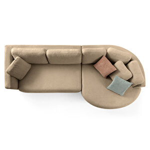 Eymense Venezia Köşe Koltuk Sütlü Kahve Sağ Köşe