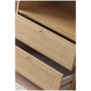 Baru 4 Kapaklı 2 Çekmeceli Dolap H:182 Cm