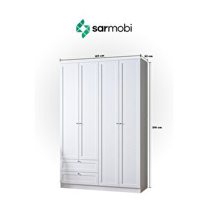 Terra 4 Kapaklı 2 Çekmeceli Dolap H:210 Cm