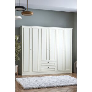 Mira 6 Kapaklı 2 Çekmeceli Dolap H:210 Cm