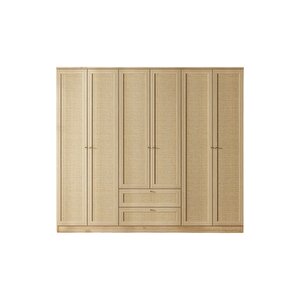 Baru 6 Kapaklı 2 Çekmeceli Gardırop H:210 Cm