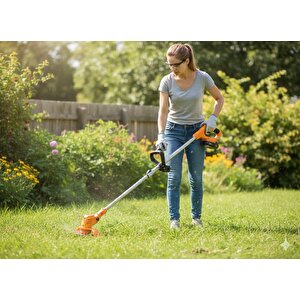 21v Çift Akülü Teleskopik Uzatma Kollu Çim Çalı Ot Biçme Şarjlı Tırpan