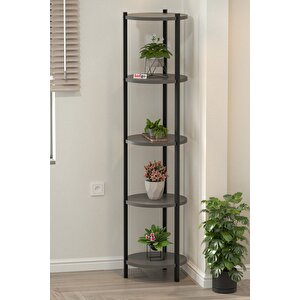 5 Raflı Çiçeklik Rafı Saksılık Standı Dekoratif Aksesuar Rafı Saksılık Lale Antrasit