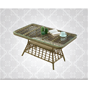 Bn Garden Rattan Albatros  Bahçe Mobilyası 3+1+1+ 2PUF+camlı masa