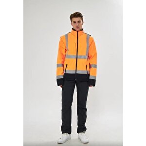 Turuncu Softshell Mont Reflektörlü XL