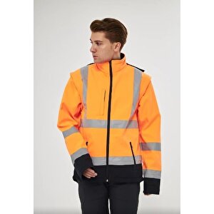 Turuncu Softshell Mont Reflektörlü XL