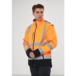 Turuncu Softshell Mont Reflektörlü L