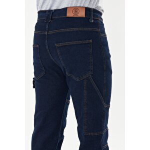 Orange Safety İş Pantolonu Kot Mavi Kargo Cepli