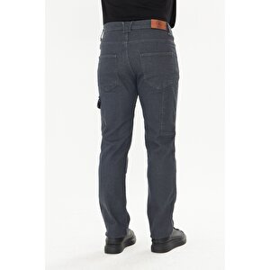 Orange Safety İş Pantolonu Kot Füme Kargo Cepli