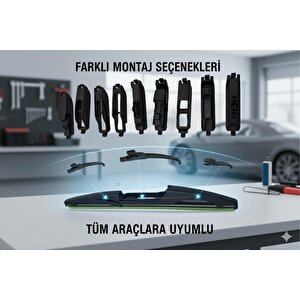 Premium 9 Aparatlı Hibrit Arka Silecek Kilitli Model 28 Cm Uyumlu