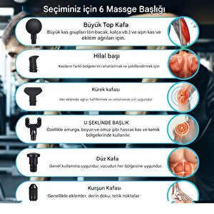 X3pro Masaj Tabancası 24v Sporcu Masaj Aleti 7 Başlıklı 30 Hız Vurmalı Süper Sessiz Fırçasız Motor Gümüş Renk