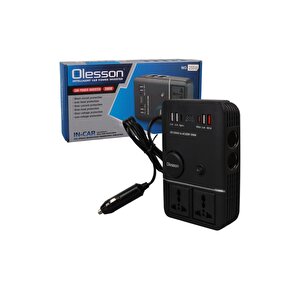1661 Dc 12-24v 200w Oto Araç Power İnverter 2x Çakmak Girişi - 2x Type-c - 4x Usb - 2x 220v