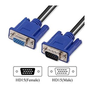 1.5 Metre Vga Uzatma Kablosu 15 Pin Dişi Erkek