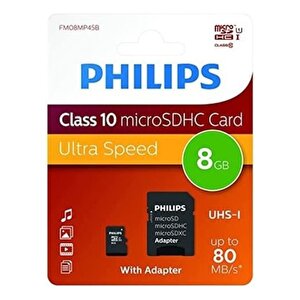 Fm08mp45b/00 8gb Class10 Uhs-ı U1 Tf Adaptörlü Micro Sdhc Hafıza Kartı