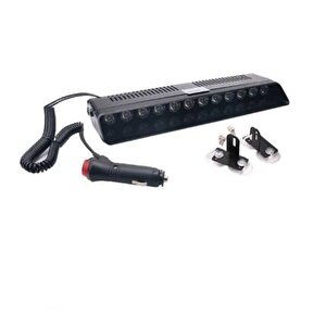 12 Ledli Cam Içi Çakar Vantuzlu Çakar Lamba Kırmızı-beyaz-mavi