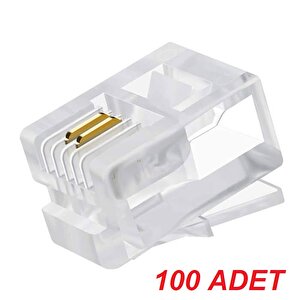4839 Rj11 Jack Telefon Kablo Ucu Konnektörü 100 Adet