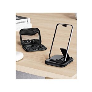 8in1 Usb-c Hızlı Şarj Veri Kablosu Iphone Xiaomi Type-c Kablo Tutucu Aynalı Seyahat Seti