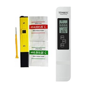 Dijital Ph Ölçer + Tds Ec Metre Termometreli Su Kalite Ve Iletkenlik Ölçüm Cihazı