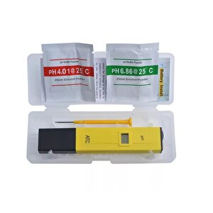 Dijital Ph Metre Su Sıvı Akvaryum Ph Ölçer 2 Adet Çözelti Ve Pil Hediyeli
