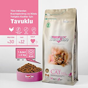Bonacibo Adult Cat Light - Sterilised Tavuklu Kısırlaştırılmış Kediler Için Tavuklu Yetişkin Kedi Maması