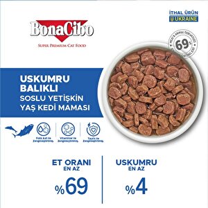 Bonacibo Soslu Uskumru-balıklı Pouch Yetişkin Kedi Yaş Maması Yetişkin Kediler Için Tam Yaş Mama