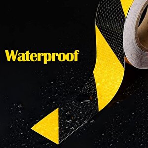 5 Cm X 5 Metre Yansıtıcı Siyah Sarı Uyarı Bandı