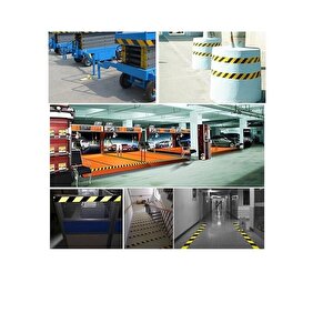 5 Cm X 5 Metre Yansıtıcı Siyah Sarı Uyarı Bandı