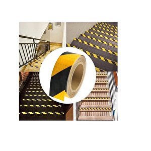 5 Cm X 5 Metre Yansıtıcı Siyah Sarı Uyarı Bandı