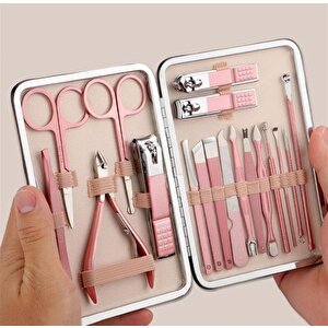 Paslanmaz Çeli̇k 18in1 Profesyonel Mani̇kür Tirnak Bakim Seti̇