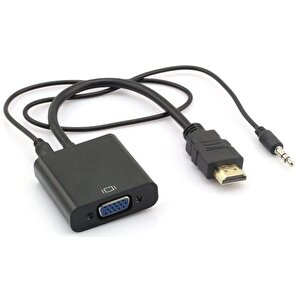 4488 Hdmi To Vga Ses Destekli Monitör Dönüştürücü Kablo Çevirici Adaptör