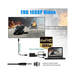 Ses Destekli Vga To Hdmi Kablo