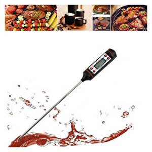 Dijital Termometre Mutfak Gıda Yiyecek Termometre Pil Dahil Siyah